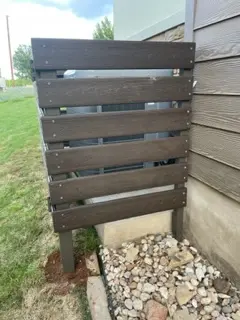Horizontal slat fencing installation by VP Welding in Burnet TX